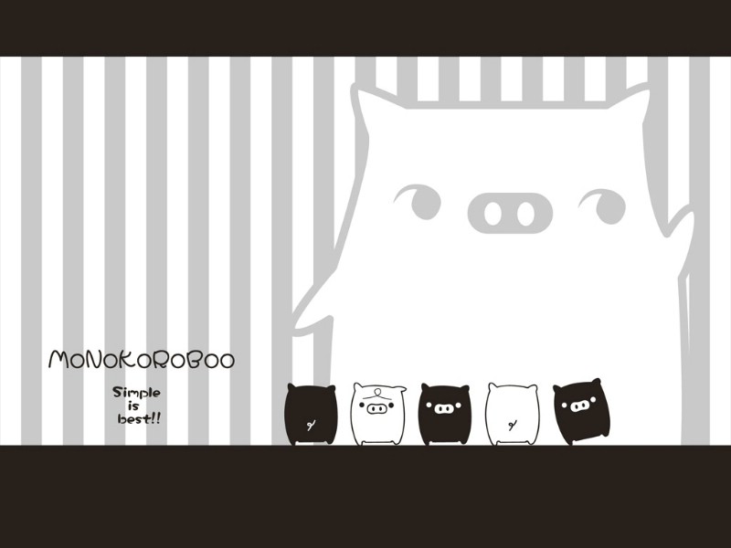 黑白猪 Mono KuRo BOO 壁纸14壁纸 黑白猪 （Mono壁纸 黑白猪 （Mono图片 黑白猪 （Mono素材 动漫壁纸 动漫图库 动漫图片素材桌面壁纸