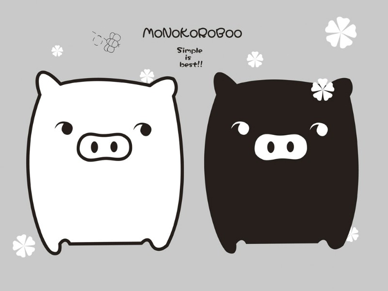 黑白猪 Mono KuRo BOO 壁纸20壁纸 黑白猪 （Mono壁纸 黑白猪 （Mono图片 黑白猪 （Mono素材 动漫壁纸 动漫图库 动漫图片素材桌面壁纸