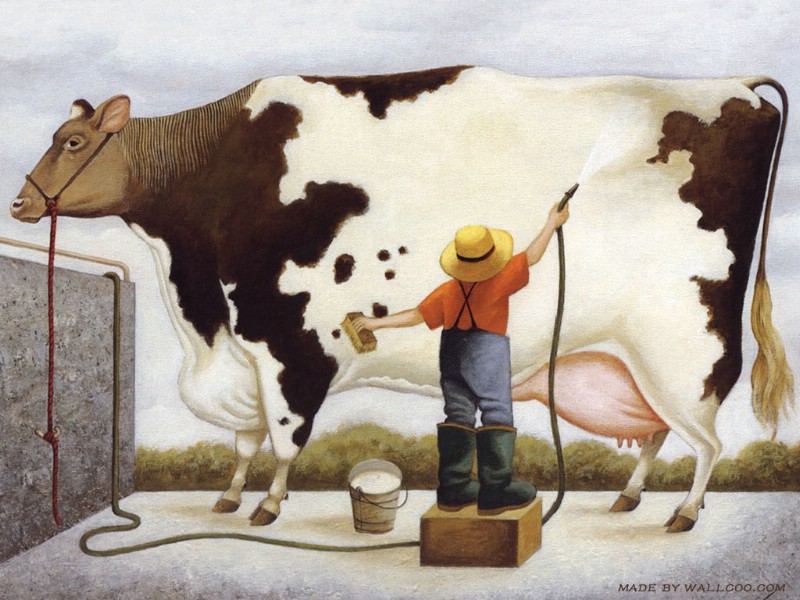 作品 乳牛 奶牛绘画图片 Fine Art Painting of Farm Cows Desktop壁纸 奶牛农场-Lowell Herrero绘画壁纸 奶牛农场-Lowell Herrero绘画图片 奶牛农场-Lowell Herrero绘画素材 绘画壁纸 绘画图库 绘画图片素材桌面壁纸