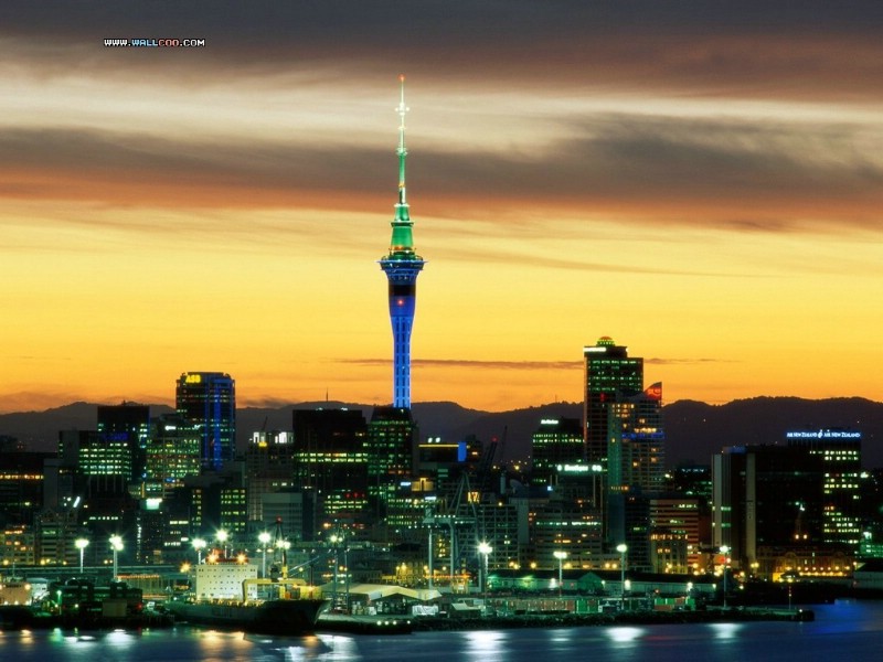  新西兰奥克兰夜景 Evening Glow Auckland New Zealand壁纸 世界都市夜景壁纸 世界都市夜景图片 世界都市夜景素材 人文壁纸 人文图库 人文图片素材桌面壁纸