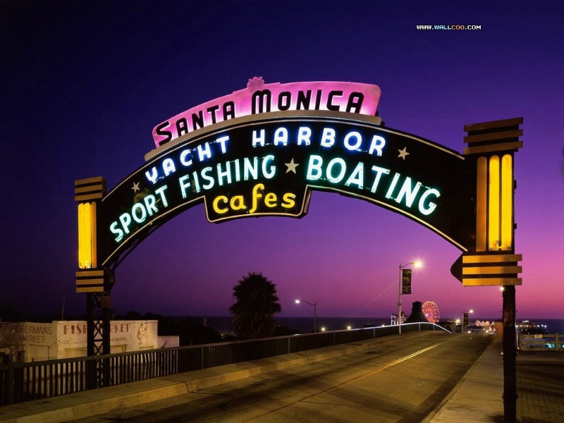  美国 加州夜景 Santa Monica Pier Santa Monica California壁纸 世界都市夜景壁纸 世界都市夜景图片 世界都市夜景素材 人文壁纸 人文图库 人文图片素材桌面壁纸